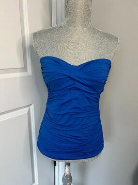 Loft Beach Blue Tankini Top Size M EUC